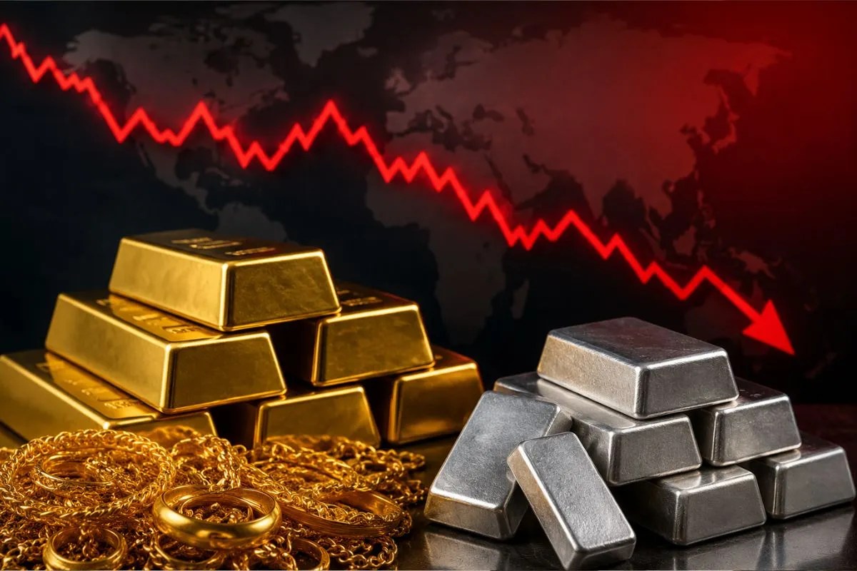 Gold Silver Price Today: अमेरिका की ईरान में बमबारी से सोने में बड़ी गिरावट, चांदी सीधे 10,000 रुपये टूटी, जानिए आपके शहर में भाव