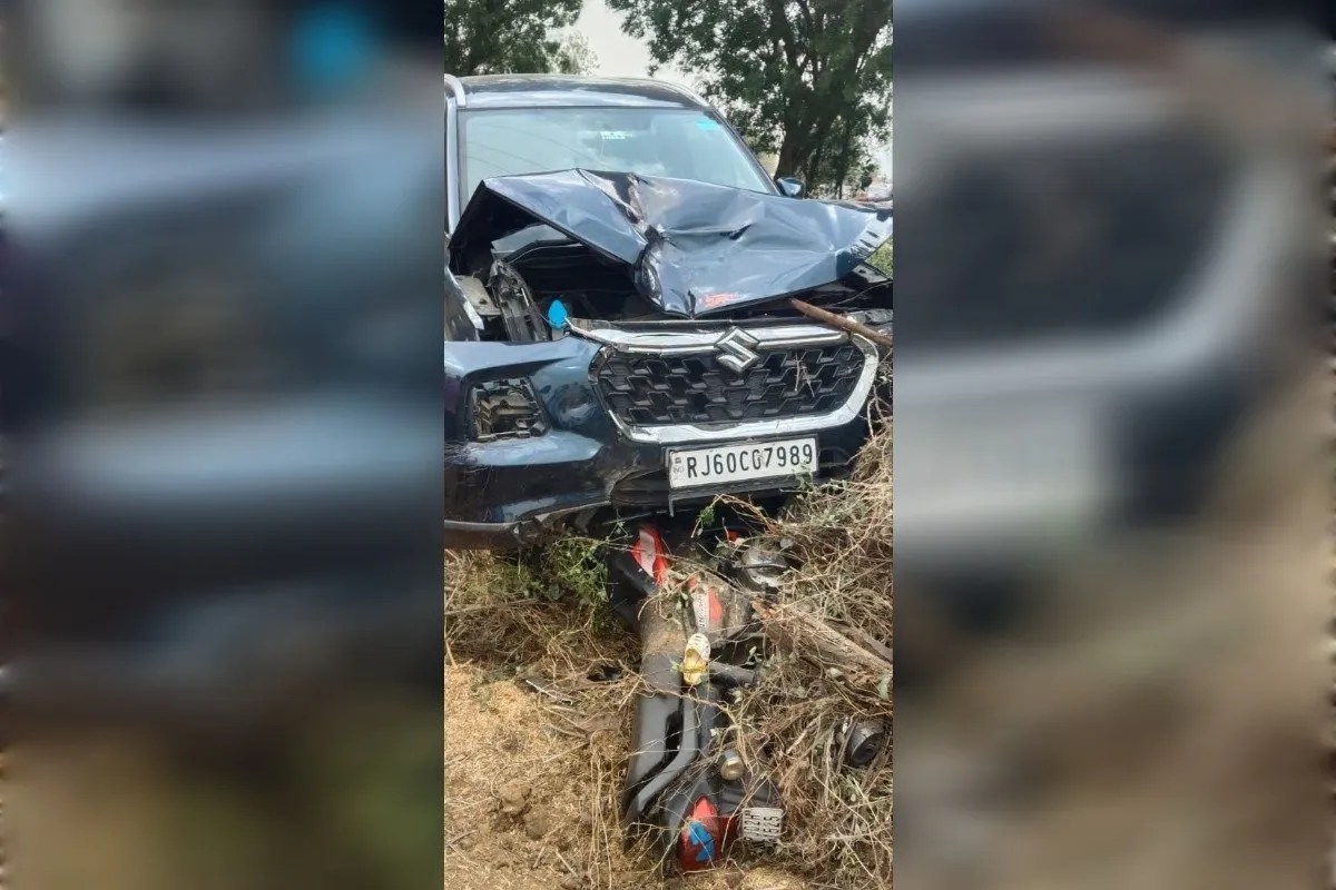 अलवर सड़क हादसा: तेज रफ्तार कार ने दो बाइकों को रौंदा, 2 की मौत, मची चीख-पुकार