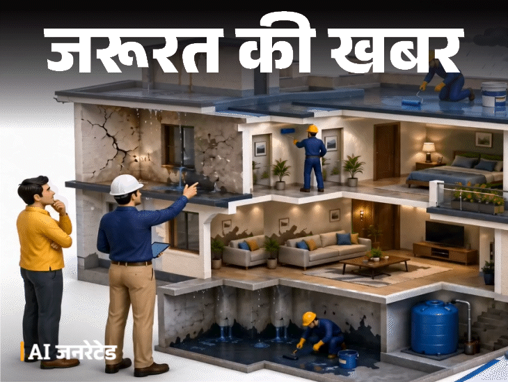 जरूरत की खबर- मानसून से पहले कराएं वाटरप्रूफिंग:क्या नए घर में भी कराना जरूरी, एक्सपर्ट से जानें सही तरीका और जरूरी सावधानियां