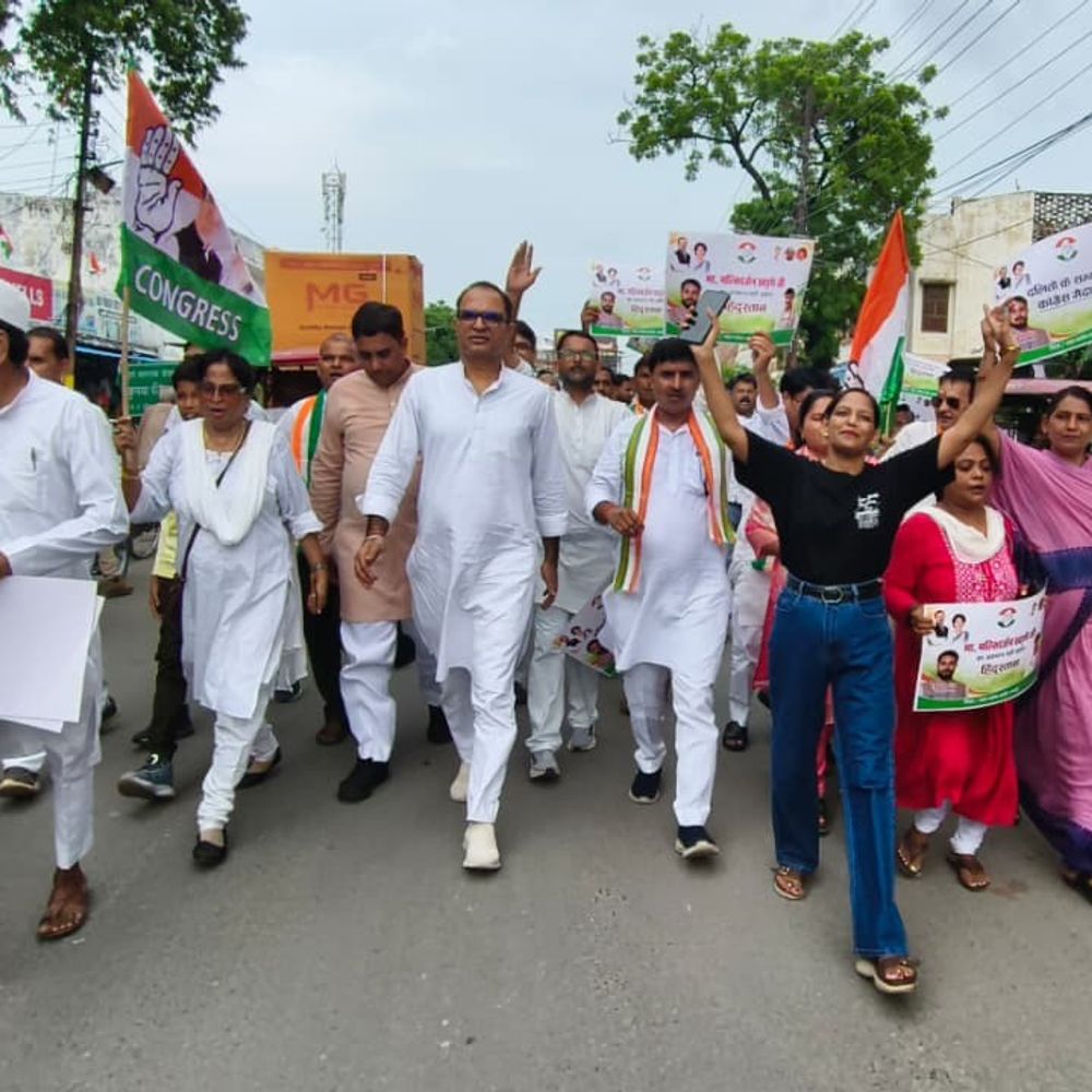 हल्द्वानी में शुद्धिकरण के विरोध में कांग्रेस का प्रदर्शन:हरदोई में विशाल मार्च और सत्याग्रह का आयोजन, संविधान रक्षा का लिया संकल्प