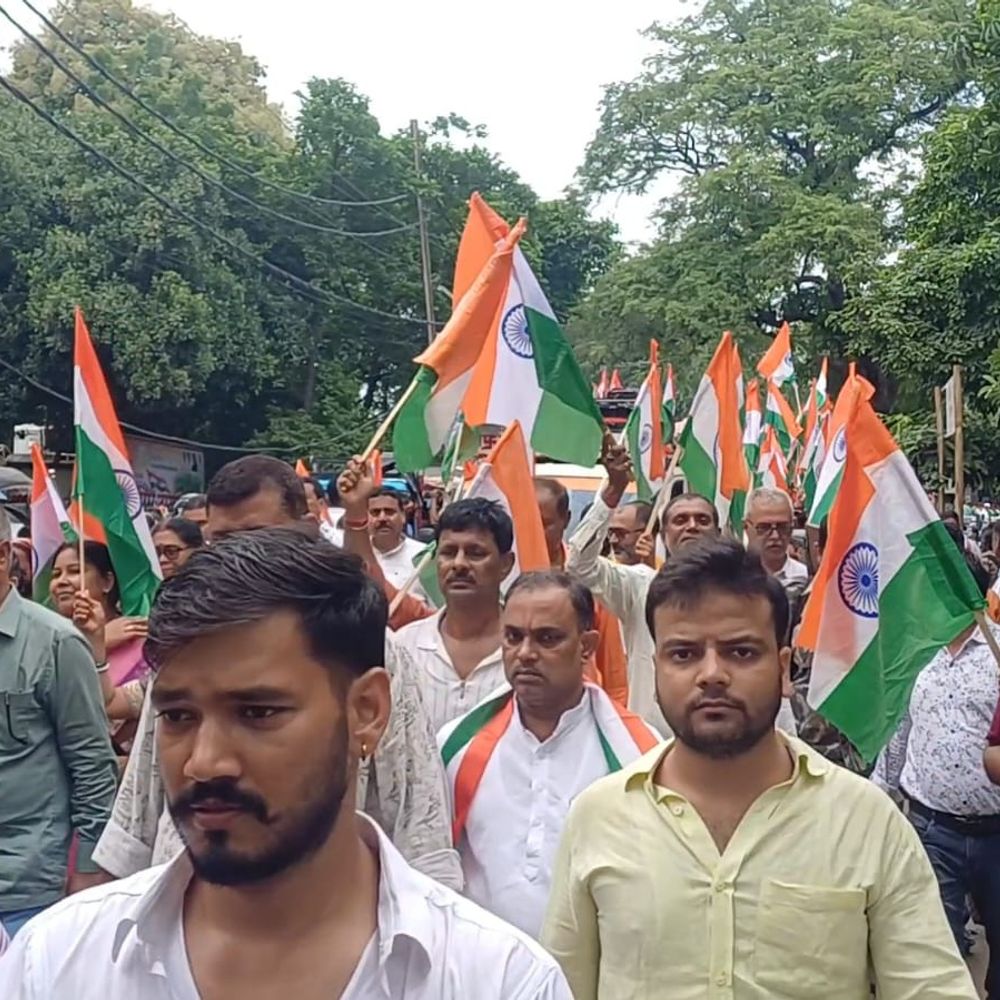 जमुई में 100 मीटर लंबी तिरंगा यात्रा:मंत्री श्रेयसी सिंह ने किया नेतृत्व, NDA नेताओं-कार्यकर्ताओं ने दिया एकता और देशभक्ति का संदेश