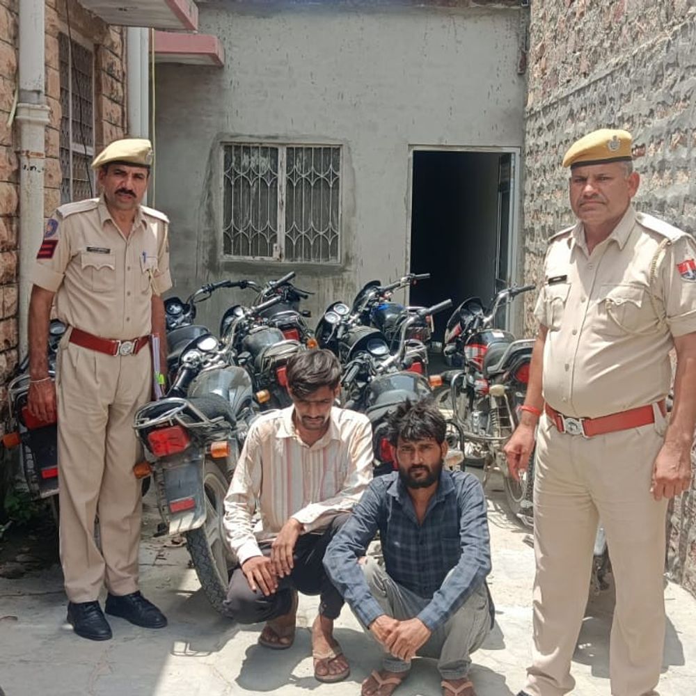 जोधपुर पुलिस ने 2 शातिर चोरों को किया गिरफ्तार:चोरी की 7 बाइक बरामद, वारदातों के खुलासे की उम्मीद
