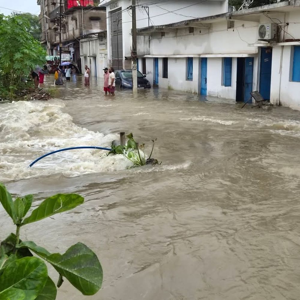 चाईबासा में लगातार बारिश, निचले इलाकों में जलजमाव:नदी का जलस्तर बढ़ा, चार परिवार सुरक्षित स्थानों पर पहुंचाए गए