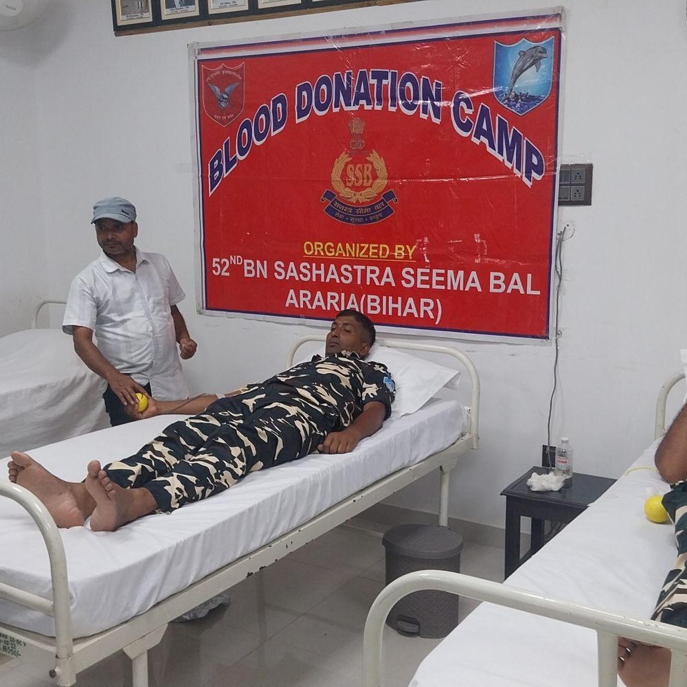 SSB के 34 जवानों ने किया ‘ब्लड डोनेट’:अररिया में थैलेसीमिया मरीजों के लिए बढ़ाया मदद का हाथ