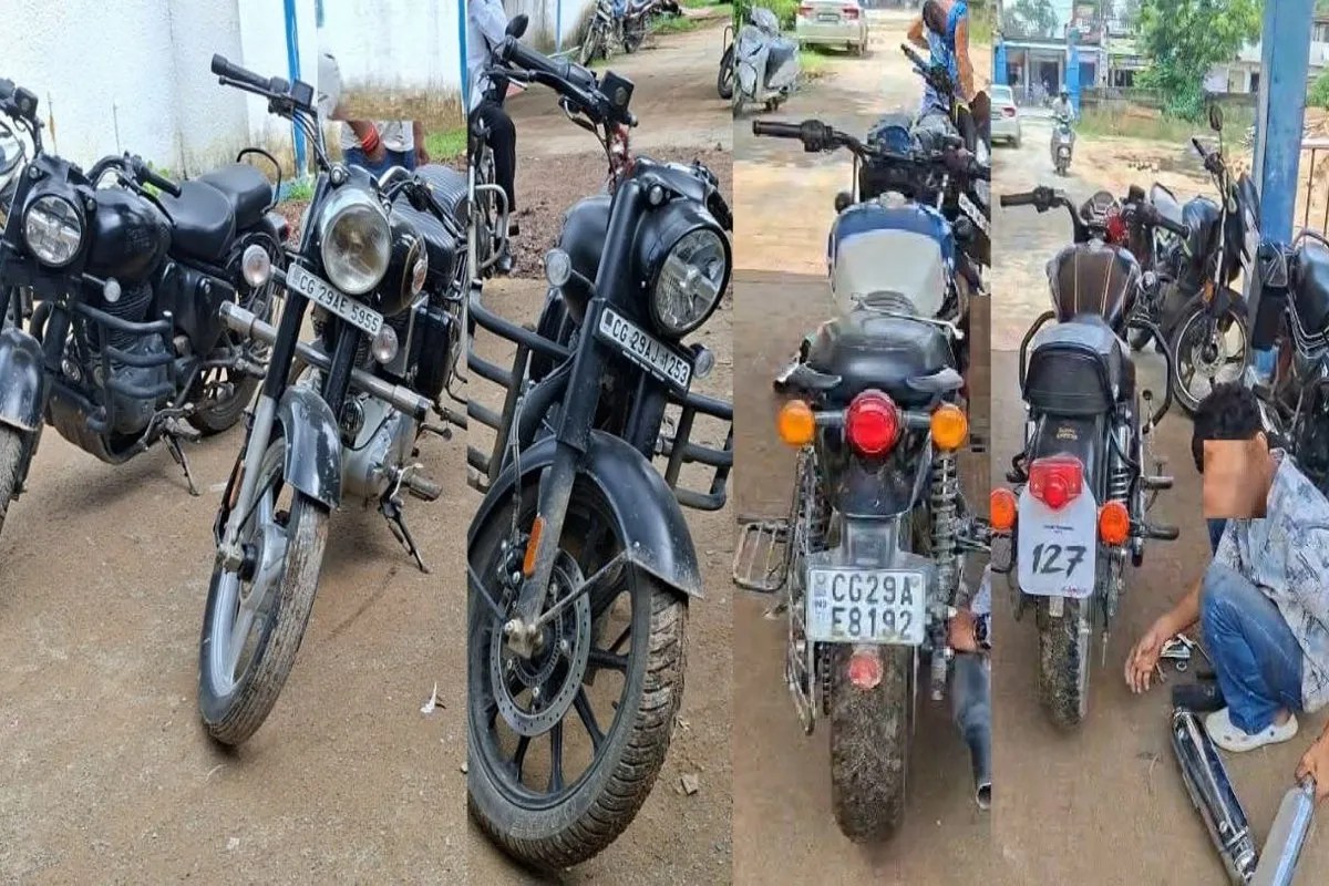 Surajpur Police: शहर की सडक़ों पर तेज आवाज वाले साइलेंसर लगाकर 5 युवक चला रहे थे बुलेट, पुलिस ने निकाली हेकड़ी