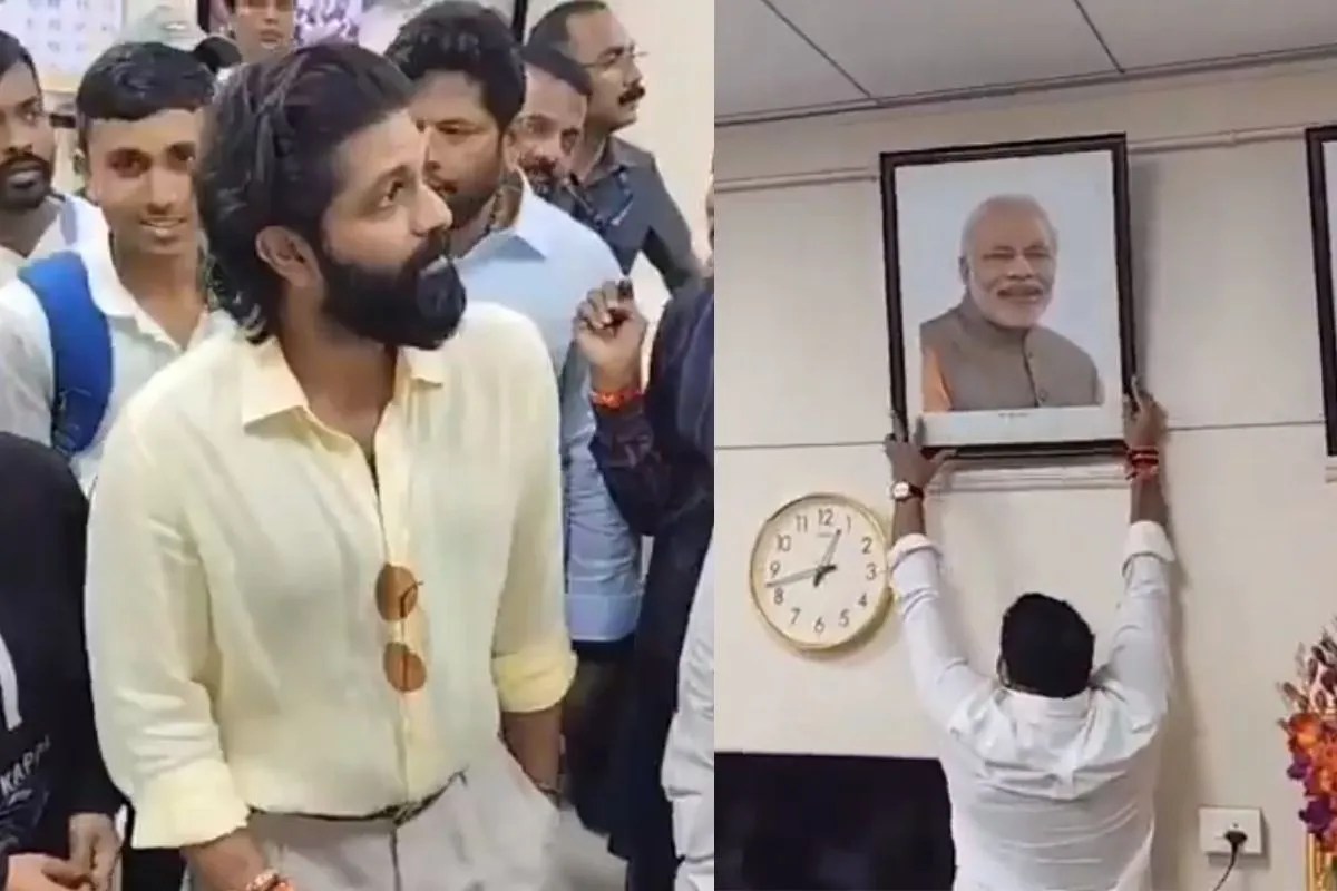शिवाजी महाराज की तस्वीर के पास PM मोदी की फोटो देख भड़के अमित ठाकरे? मनसे कार्यकर्ताओं ने हटाई तस्वीर, VIDEO वायरल