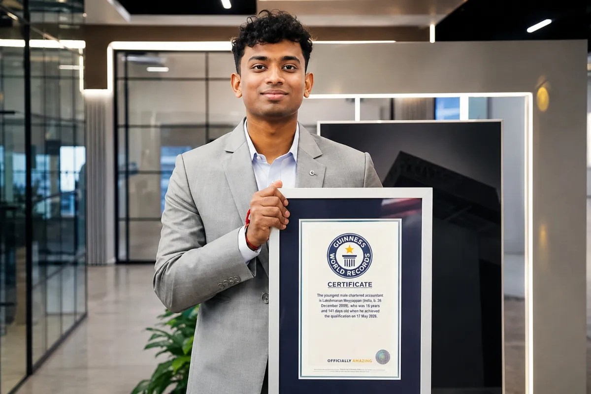 World Youngest CA: 16 साल के लक्ष्मणन मेय्यप्पन बने दुनिया के सबसे युवा CA, गिनीज वर्ल्ड रिकॉर्ड्स में दर्ज हुआ नाम