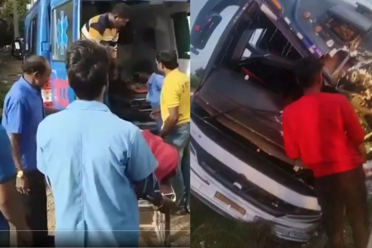 कर्नाटक के चित्रदुर्ग में भीषण हादसा: गोवा जा रही टूरिस्ट बस पलटी, 3 नर्सिंग छात्रों की मौत और कई घायल