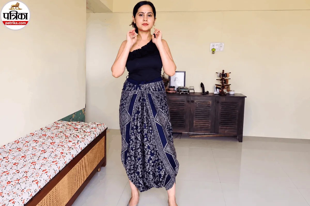 बिना सिलाई और कटाई के दुपट्टे से बनाएं स्टाइलिश ट्रेंडी Dhoti  