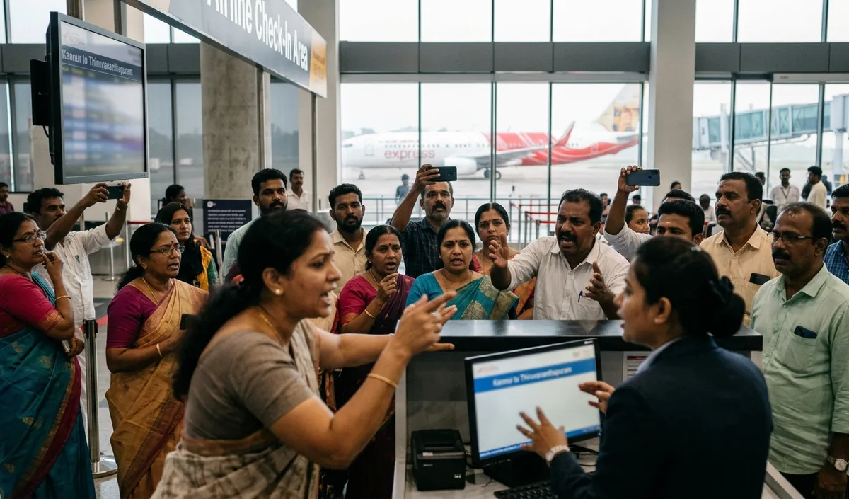 Air India Express उड़ान में कई घंटे की देरी से Kannur एयरपोर्ट पर यात्रियों का हंगामा