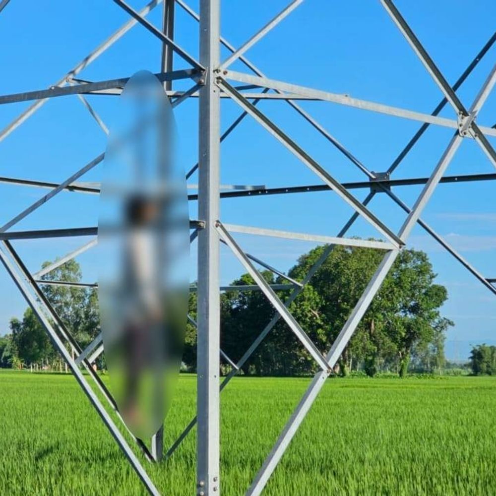 बिजली के टावर से लटका मिला युवक का शव:सुबह ग्रामीणों ने देखा; एक सप्ताह पहले बाहर से घर लौटा था, जरूरी कागजात जलाने की बात सामने आई