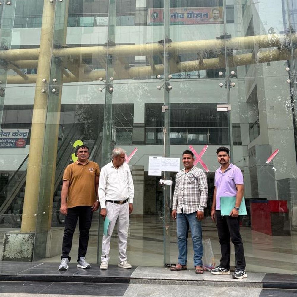 मानेसर में 7.67 करोड़ प्रॉपर्टी टैक्स बकाया:नगर निगम ने दो कमर्शियल टावर सील किए; आयुक्त बोले- डिफाल्टरों के खिलाफ अभियान जारी रहेगा