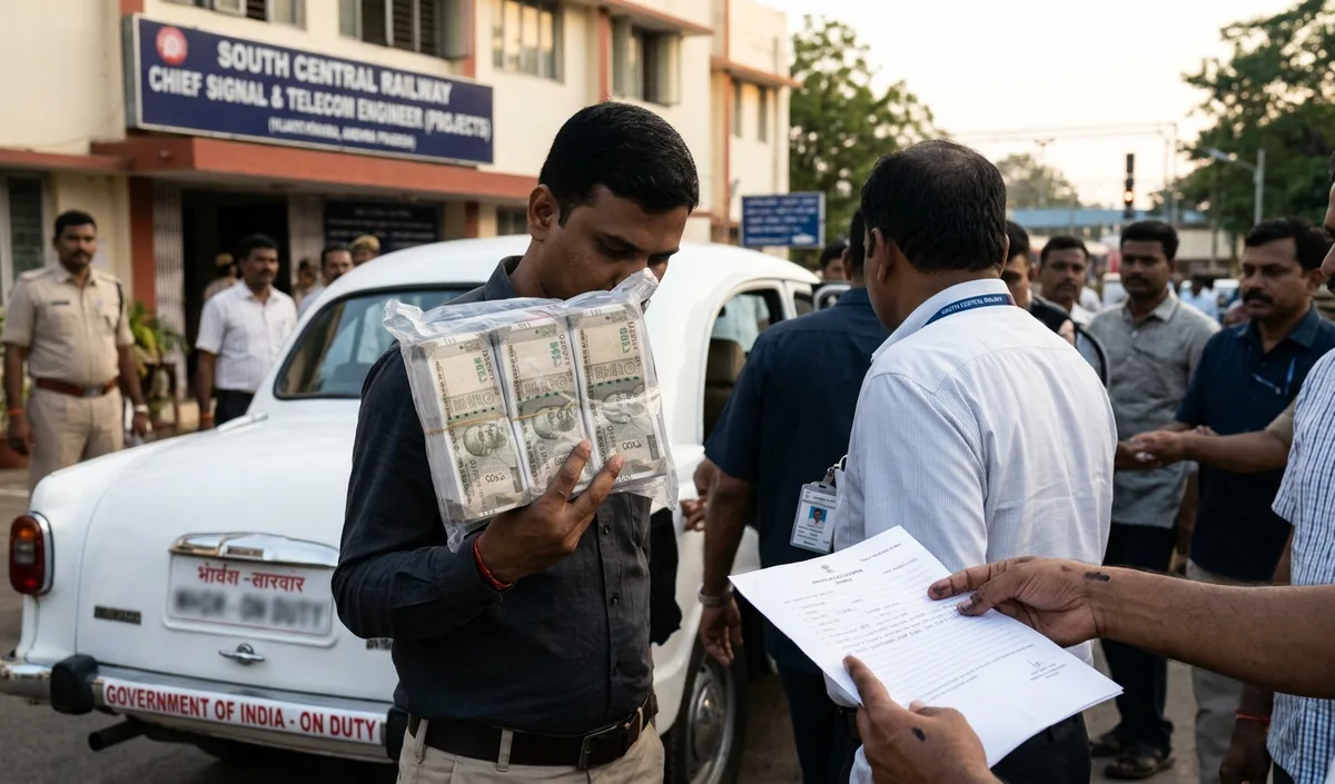 CBI ने 15 लाख रिश्वत लेते रेलवे इंजीनियर को गिरफ्तार किया; South Central Railway कार्रवाई