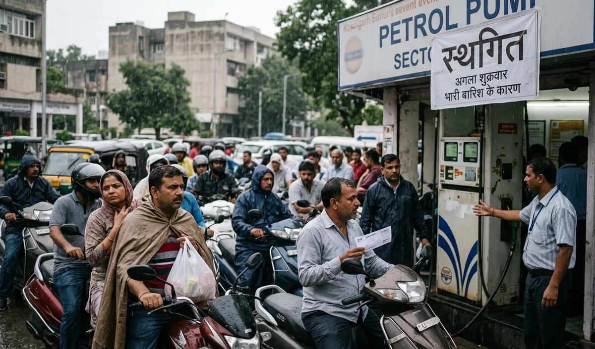 Chandigarh के Petrol Langar में मुफ्त कूपन के लिए लगी भीड़, बारिश के कारण कार्यक्रम स्थगित