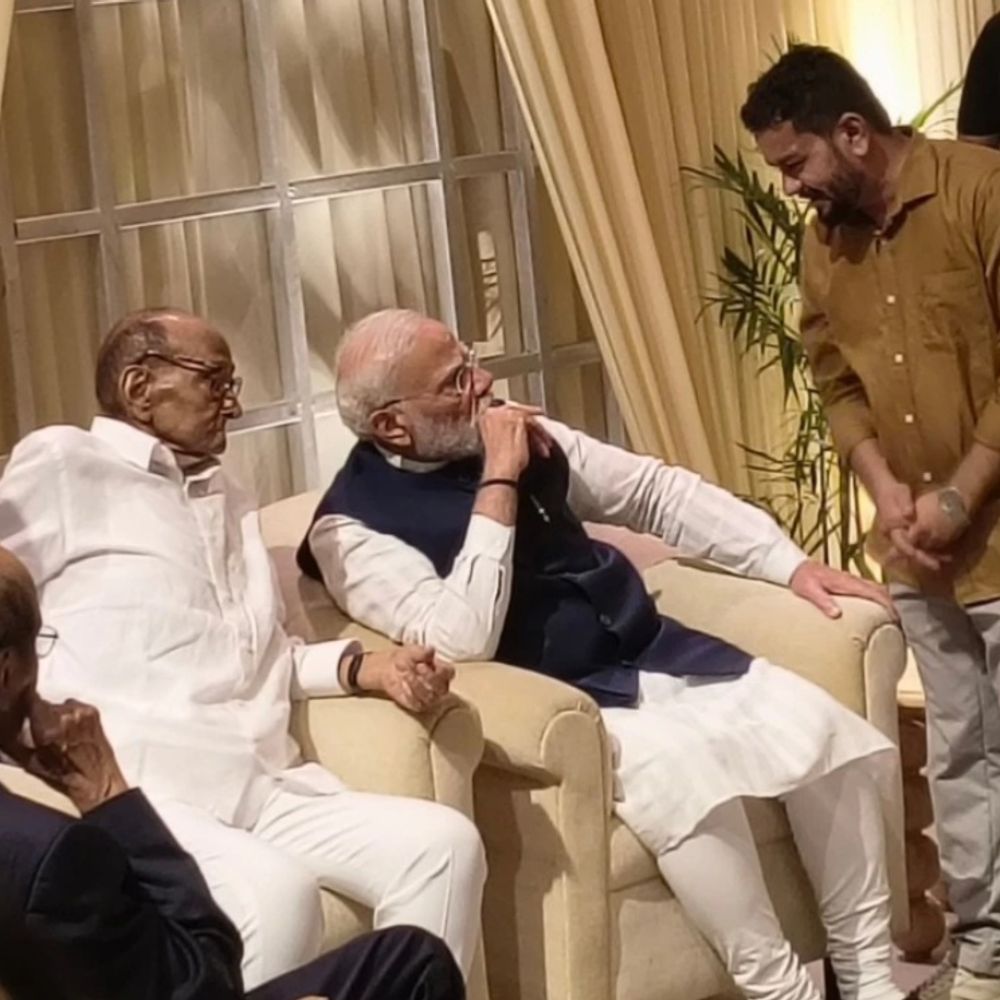 मोदी और शरद पवार साथ दिखे, शाह भी मौजूद:सुप्रिया सुले की बेटी का रिसेप्शन; पीएम ने आज ही NCP (SP) सांसदों के साथ बैठक की थी