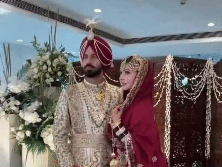 चंडीगढ़ के क्रिकेटर रमनदीप की दुल्हन एक्ट्रेस:उम्र में 7 साल बड़ी, शिमला की रहने वाली; पंचकूला में शादी, युवराज-अभिषेक का डांस