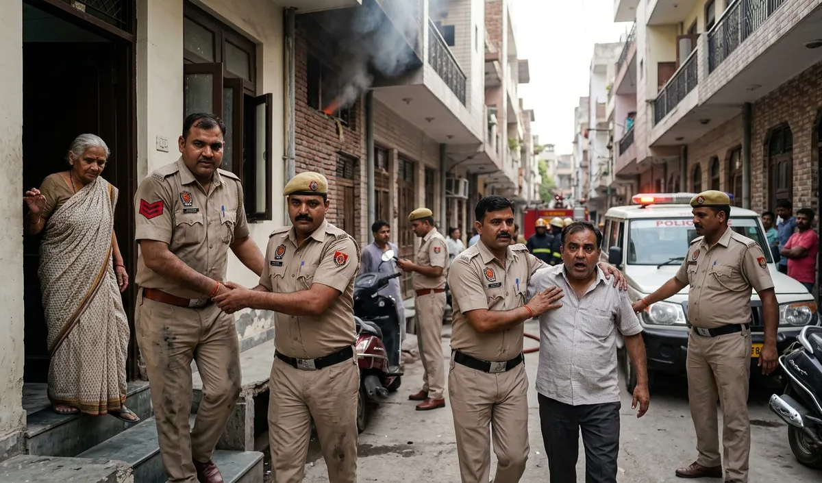 Delhi Police के तीन जवानों ने नेब सराय के मकान में लगी आग से निवासियों को बचाया