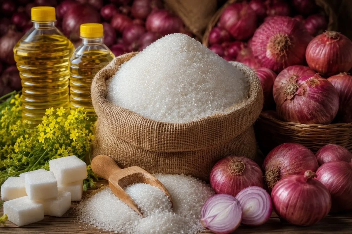 Sugar Price: चीनी की कीमतों आई तेजी, प्याज में मामूली गिरावट, जानिए क्या हैं सरसों और सूरजमुखी तेल के औसत रिटेल प्राइस