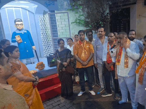 संत रविदास की चरण-रज कलश यात्रा कानपुर पहुंची:शिवराम सिंह बोले- सामाजिक समरसता, भाईचारे और राष्ट्रसेवा की भावना को जीवन में जरूरी