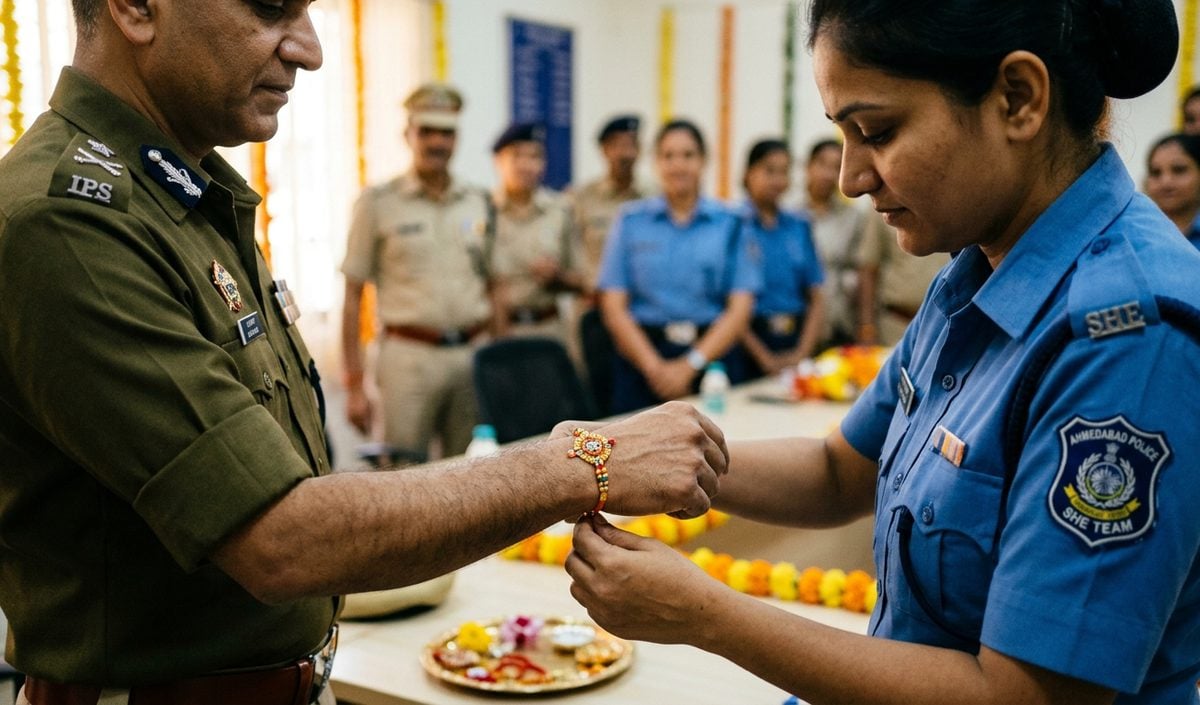 Gujarat DGP जी. एस. मलिक ने Ahmedabad में She Team संग मनाया रक्षाबंधन