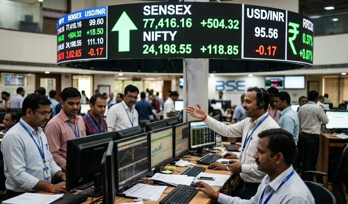 Rupee 17 पैसे मजबूत होकर 95.56 प्रति US Dollar पर पहुंचा, सेंसेक्स 504 अंक उछला