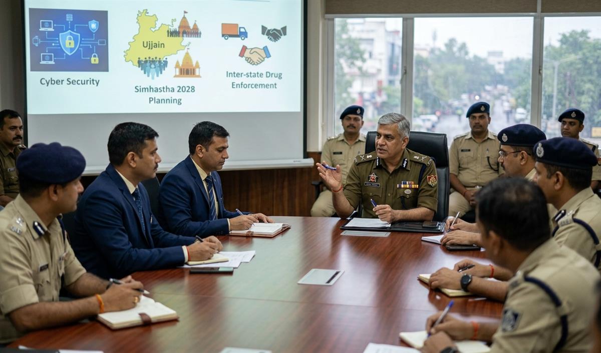 Cyber Crime पर Indore में पुलिस प्रमुखों ने बनाई रणनीति, Simhastha 2028 की सुरक्षा पर भी चर्चा