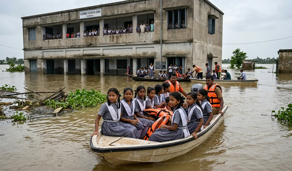 Odisha के Kendrapara में आवासीय स्कूल में घुसा बाढ़ का पानी, 400 छात्र फंसे