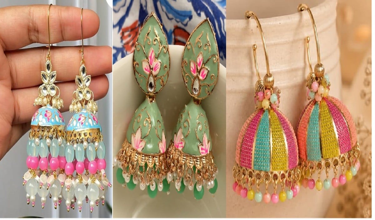 Raksha Bandhan 2026 पर Pastel Suits के साथ पहनें ये Trendy Meenakari Jhumka, मिलेगा Royal Look