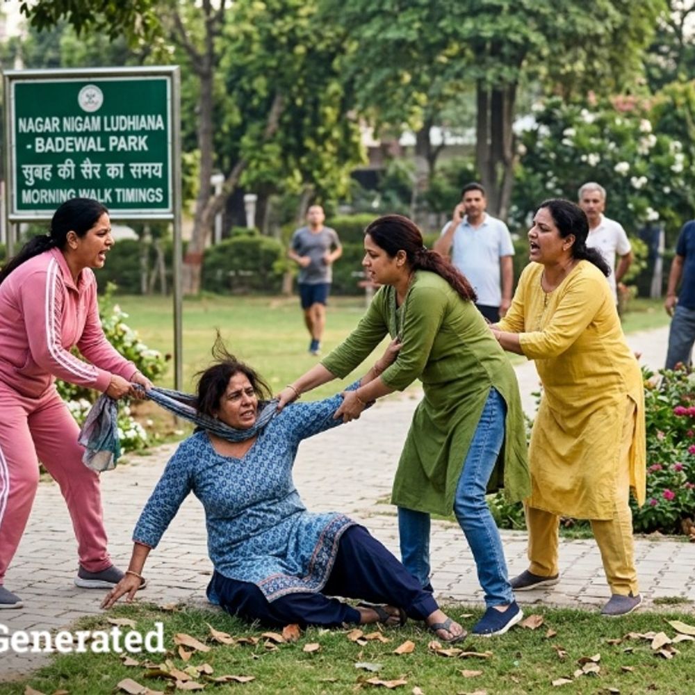लुधियाना के पोश इलाके में महिलाएं भिड़ी:पार्क में सैर करने गई महिला से की मारपीट, योगा करते समय देती थी गालियां