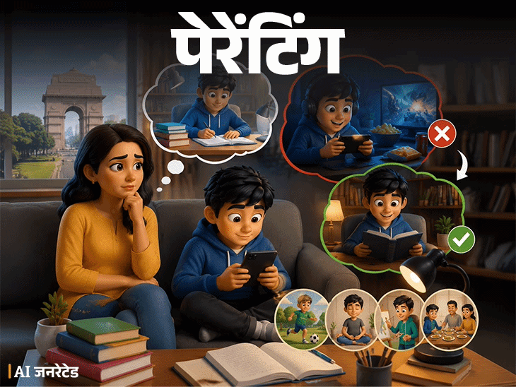 पेरेंटिंग- बेटा किताबें नहीं छूता:हर वक्त मोबाइल, लैपटॉप, या टीवी, उसे सिर्फ स्क्रीन चाहिए, उसमें रीडिंग हैबिट कैसे डेवलप करें?
