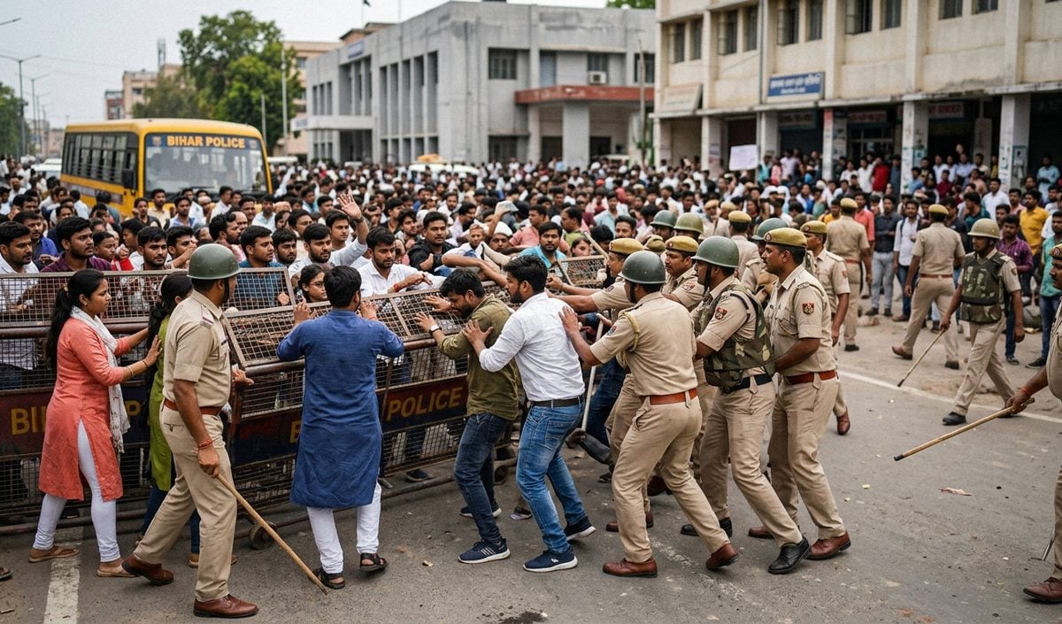 Patna में Lok Bhavan मार्च के दौरान पुलिस से भिड़े अभ्यर्थी, कई हिरासत में लिए गए
