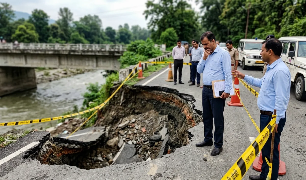 Dehradun में सड़क धंसने पर PWD के तीन इंजीनियर सस्पेंड, जांच के बाद हुई कार्रवाई
