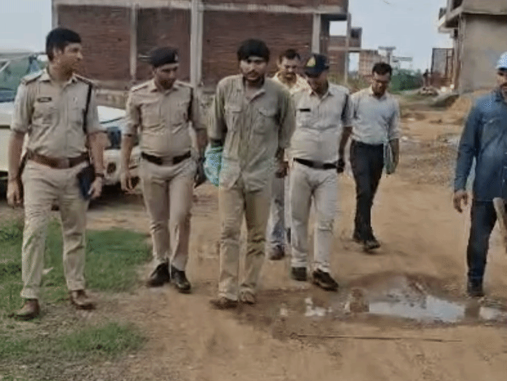 गैंगस्टर नीरज राणा पकड़ा, स्पॉट पर लेकर पहुंची पुलिस:प्रॉपर्टी डीलर के नाबालिग बेटे से गुंडा टैक्स नहीं मिलने पर किया था हमला