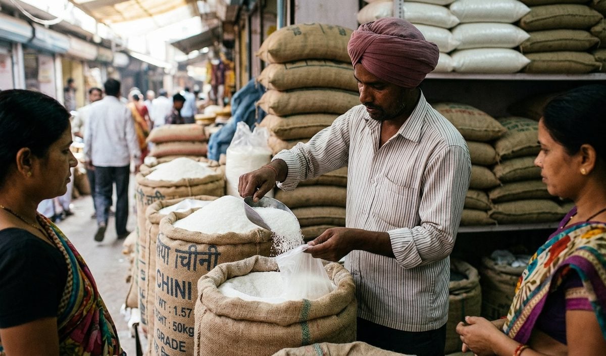 Sugar Price में आई मामूली गिरावट, खुदरा बाजार में भाव 64.33 रुपये प्रति किलो हुआ