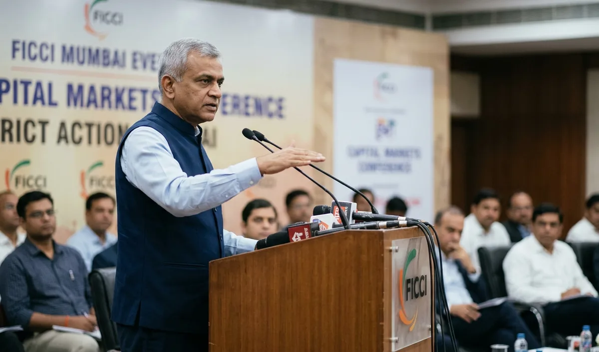 SEBI प्रमुख तुहिन कांत पांडेय ने मुंबई में CAS में हेरफेर करने वालों को सख्त कार्रवाई की चेतावनी दी।