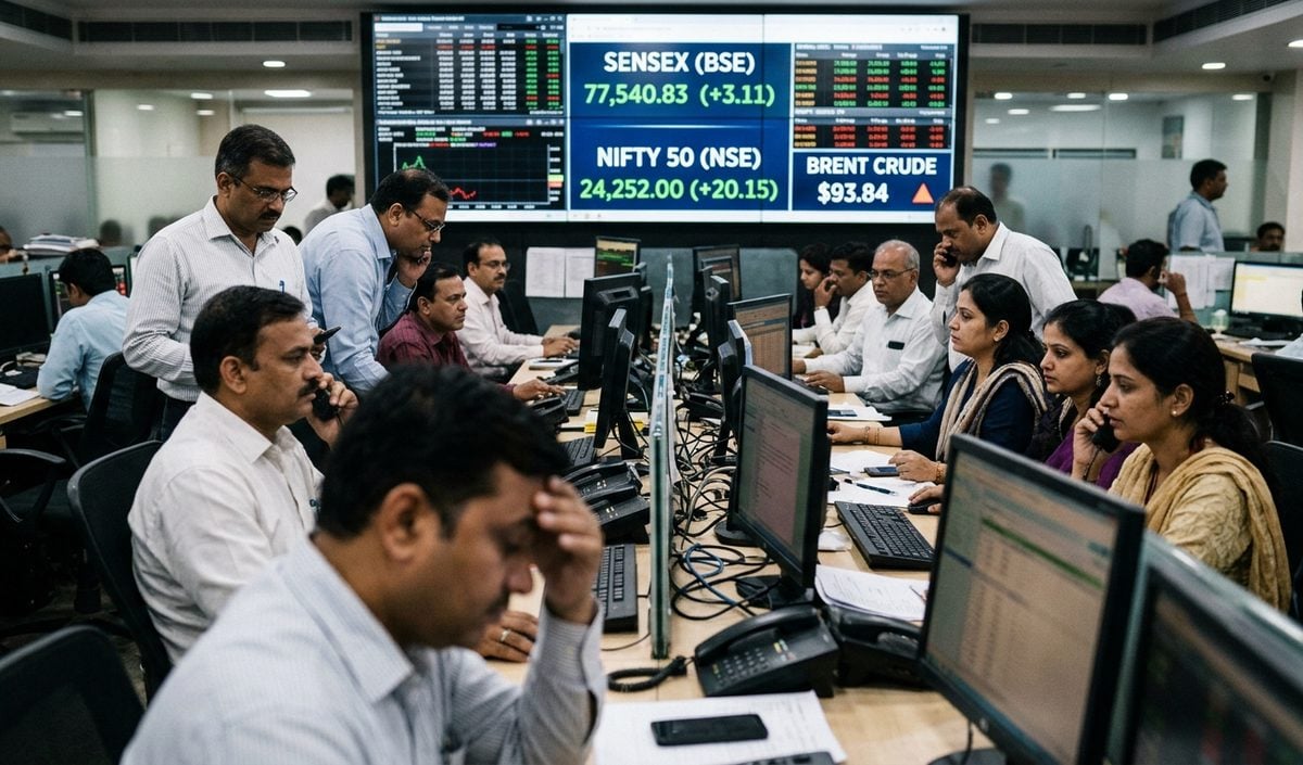 Sensex और Nifty सपाट स्तर पर बंद, कच्चे तेल के दबाव में सीमित रहा शेयर बाजार