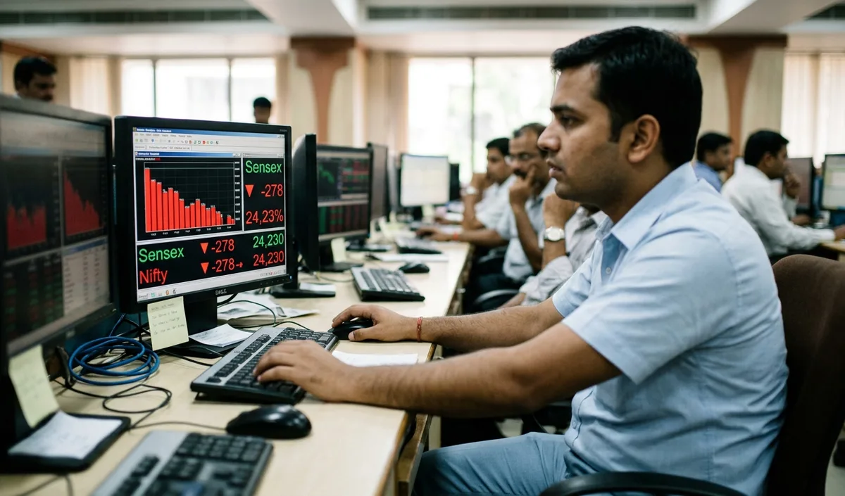 Sensex शुरुआती कारोबार में 278 अंक टूटा, Nifty भी घटकर 24,230 पर पहुंचा