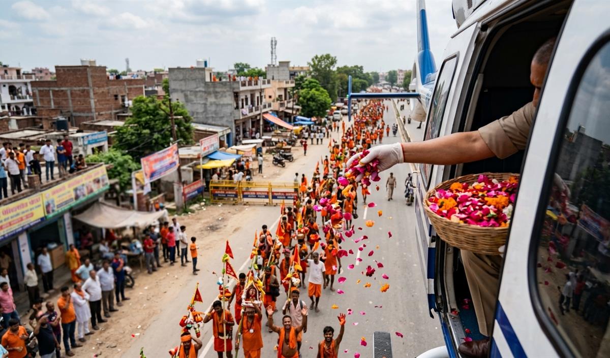 Yogi Adityanath मेरठ में Kanwar Yatra का करेंगे हवाई सर्वेक्षण, कांवड़ियों पर बरसाएंगे फूल