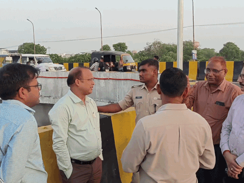 सीकर को जल्द मिलेगी नए फ्लाईओवर की सौगात:कल्याण सर्किल से फतेहपुर रोड के ओवरब्रिज से कनेक्ट होगा, कलेक्टर-एसपी ने किया निरीक्षण