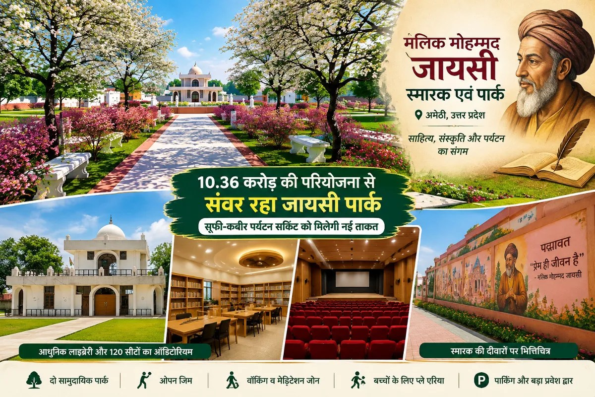 अमेठी में संवर रहा मलिक मोहम्मद जायसी पार्क, 10.36 करोड़ से बनेगा भव्य पर्यटन और साहित्यिक केंद्र