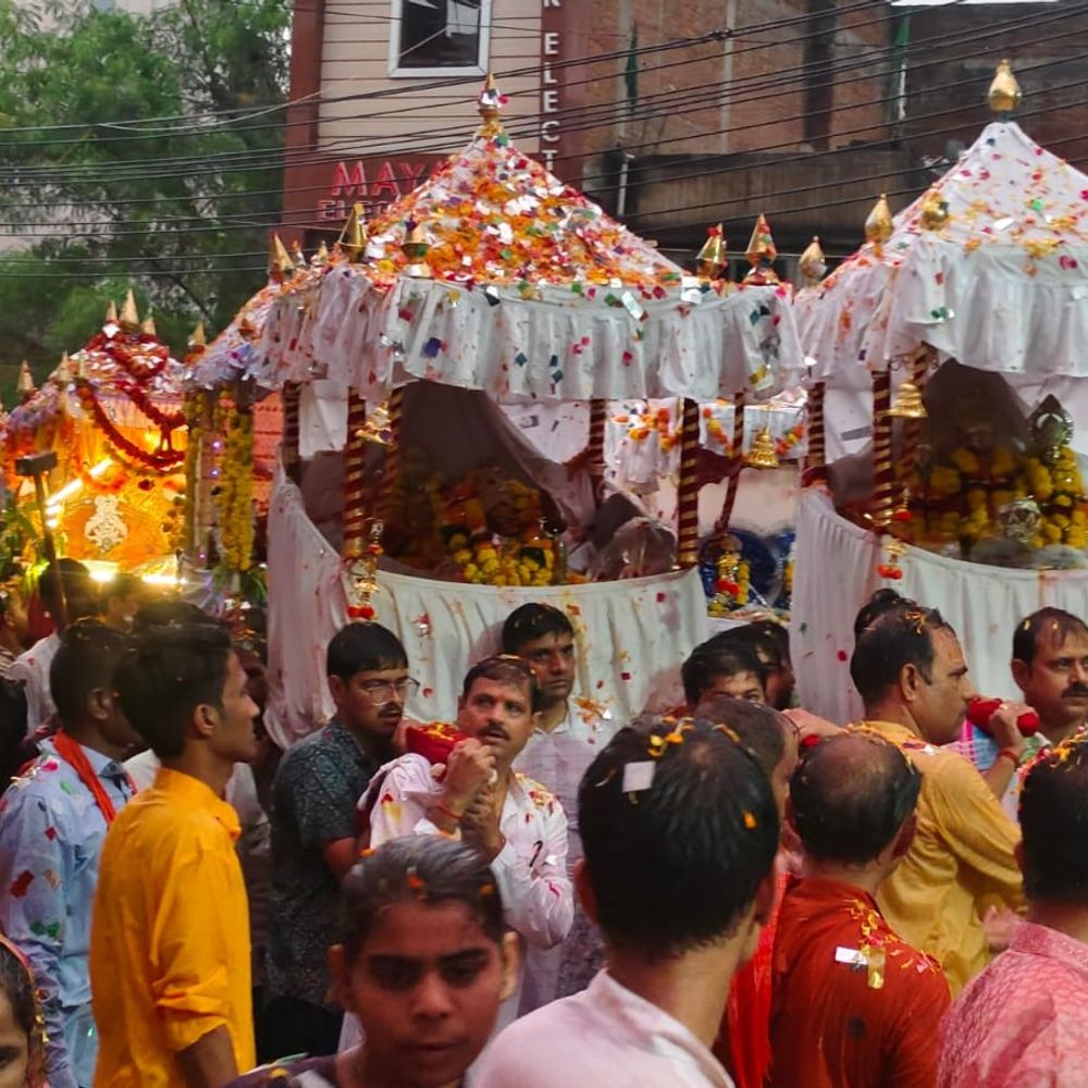 20 हजार श्रद्धालुओं ने मनाया डोल ग्यारस पर्व:60 से ज्यादा मंदिरों से निकली विमान यात्रा, सुम्मेरा तालाब में कराया जल विहार