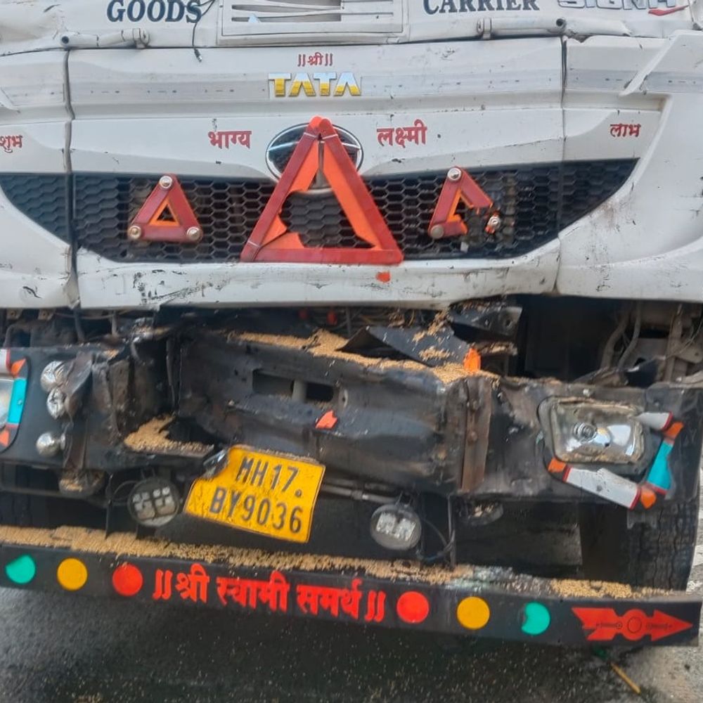 शाजापुर- खड़े ट्रक में पीछे से दूसरे ने मारी टक्कर:भेरू डूंगरी के पास हुआ हादसा, घायल चालक अस्पताल में भर्ती