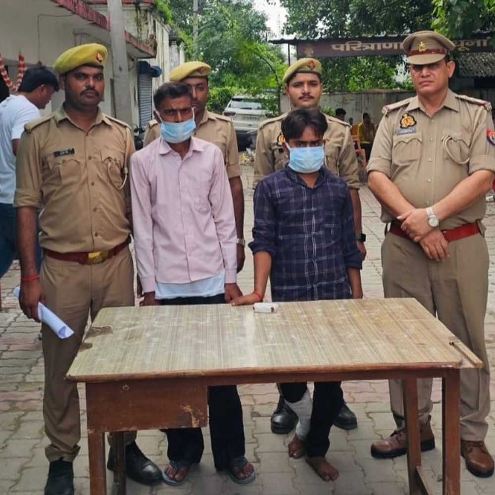 महिला का मंगलसूत्र लूटने वाले लखनऊ के दो आरोपी गिरफ्तार:हरदोई में अस्पताल के पास हुई थी वारदात, पुलिस ने मंगलसूत्र और बाइक बरामद की