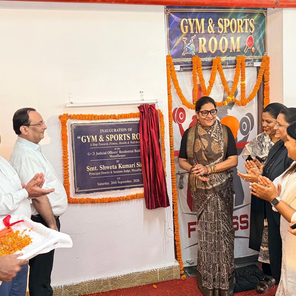 मुजफ्फरपुर सिविल कोर्ट में जिम और स्पोर्ट्स रूम का उद्घाटन:कानूनी सेवाओं के लिए नया प्रचार वाहन मिला, जागरूकता अभियान चलेगा