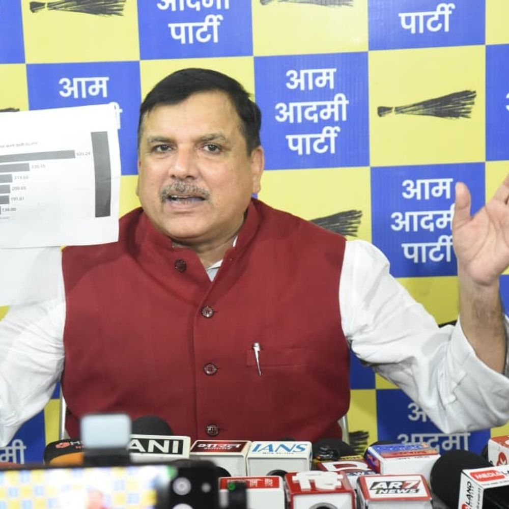 गुजरात की 6 ‘डमी पार्टियों’ को 5500 करोड़ चंदा:संजय सिंह बोले- लोकसभा में  सिर्फ 15 कैंडिडेट लड़े, फिर इतना चंदा कैसे मिला?