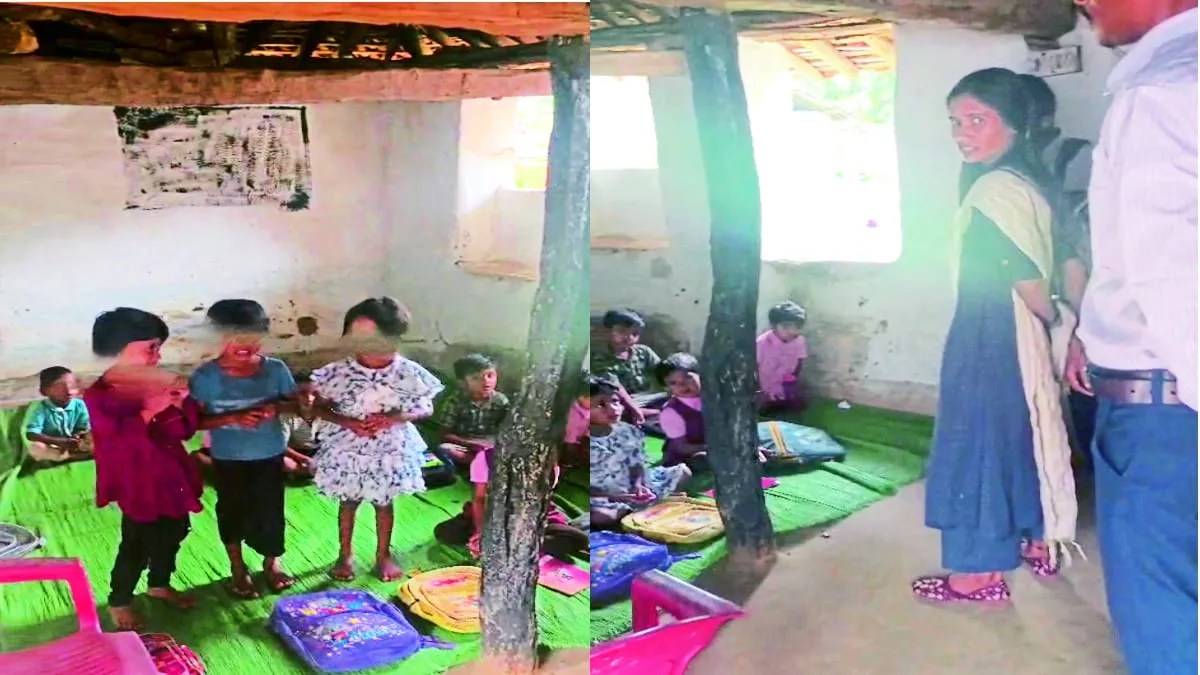 झोपड़ी और कला मंच में पढ़ने मजबूर नौनिहाल