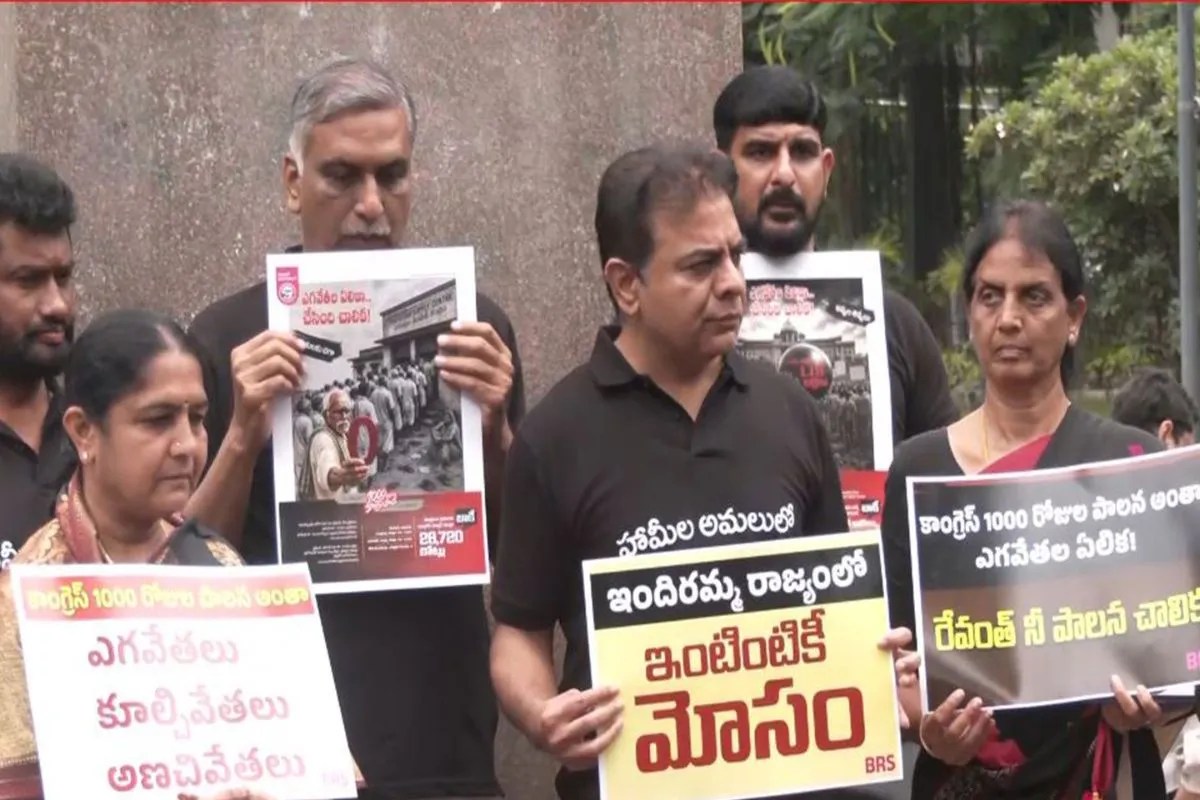 तेलंगाना विधानसभा में हंगामा, विरोध कर रही BRS विधायक के बाल खींचे, KTR समेत कई नेताओं को पुलिस ने हिरासत में लिया