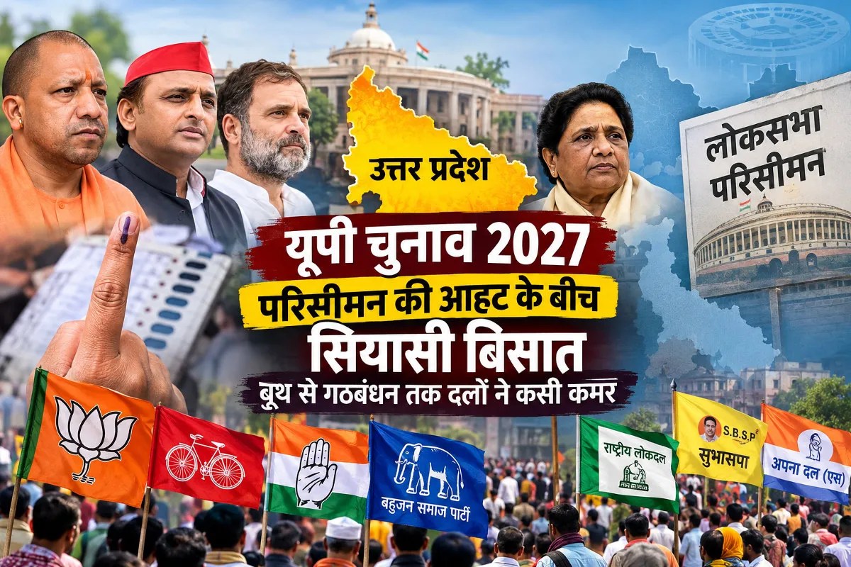 UP Elections: परिसीमन की आहट के बीच यूपी में सियासी बिसात, बूथ से गठबंधन तक दलों ने कसी कमर