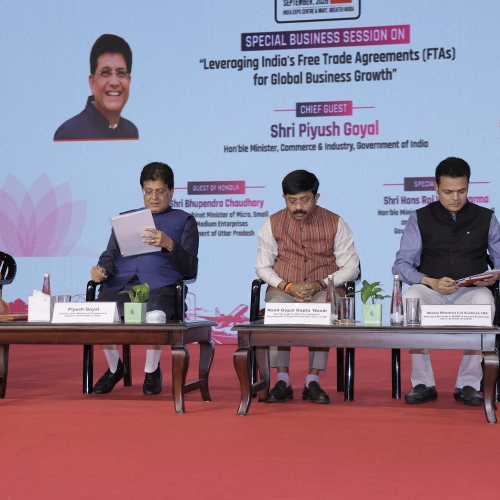 यूपी ट्रेड शो में 2 लाख से ज्यादा विजिटर्स पहुंचे:6,700 B2B मीटिंग और 1,150 MoU साइन, पीयूष गोयल ने FTA पर चर्चा की