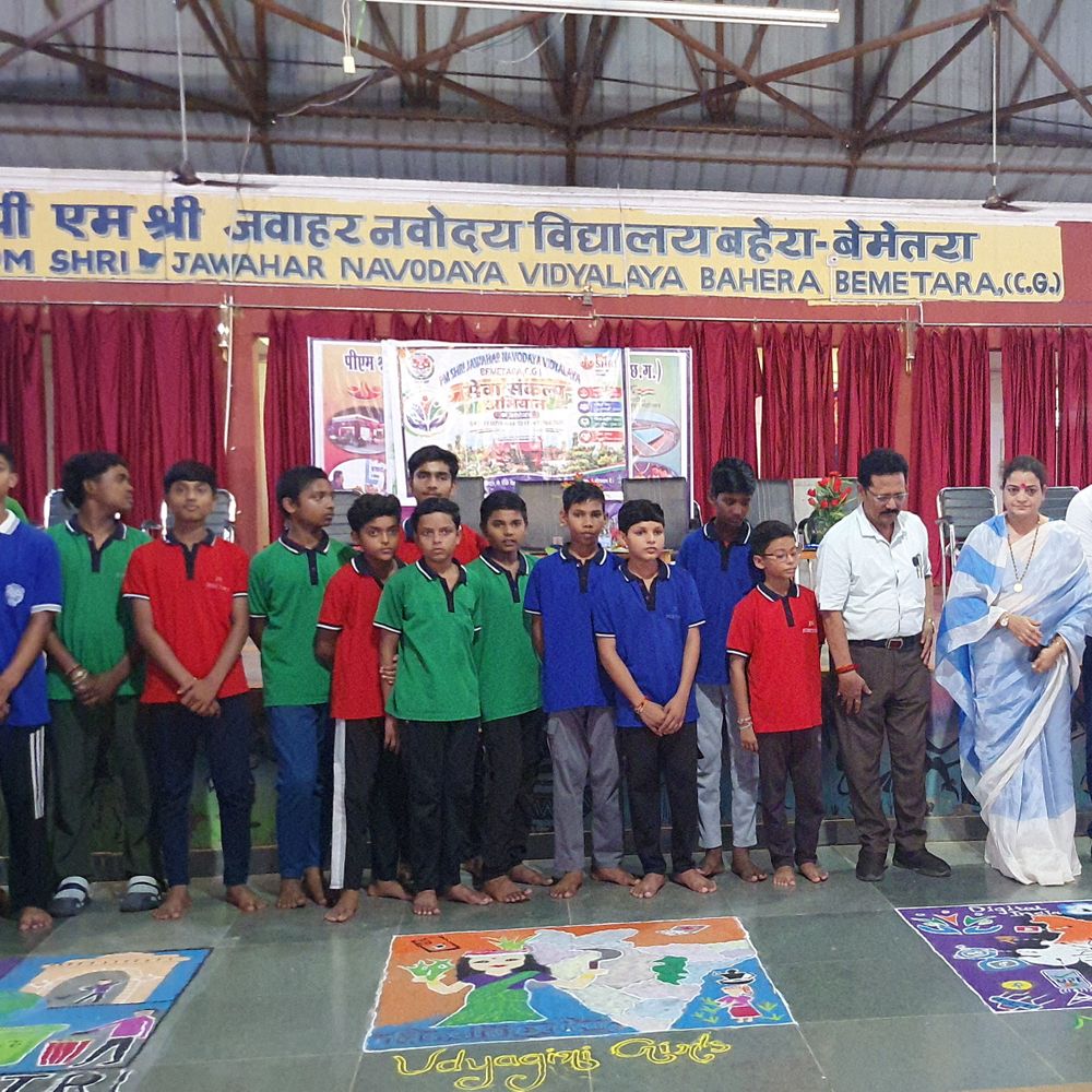 नवोदय विद्यालय बहेरा में छात्रों ने विकसित भारत की कल्पना:’मेरे सपनों का भारत’ प्रतियोगिता में भाषण, रंगोली और चित्रकला में लिया हिस्सा
